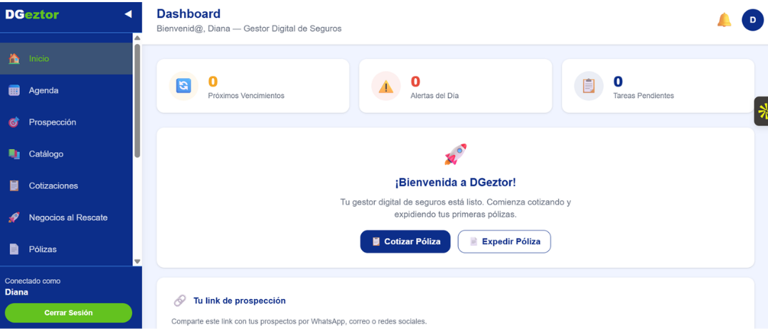 Dashboard de DGeztor
